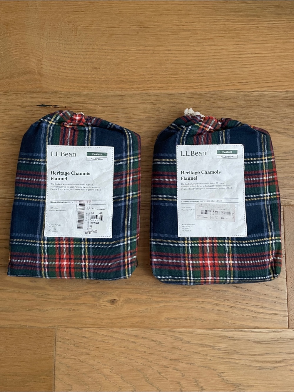 L.L Bean Heritage Chamois Flannel Standard Pillow Shams, NWT